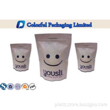 Gravure Printing Kraft Paper Stand Up Pouch With Large Capa